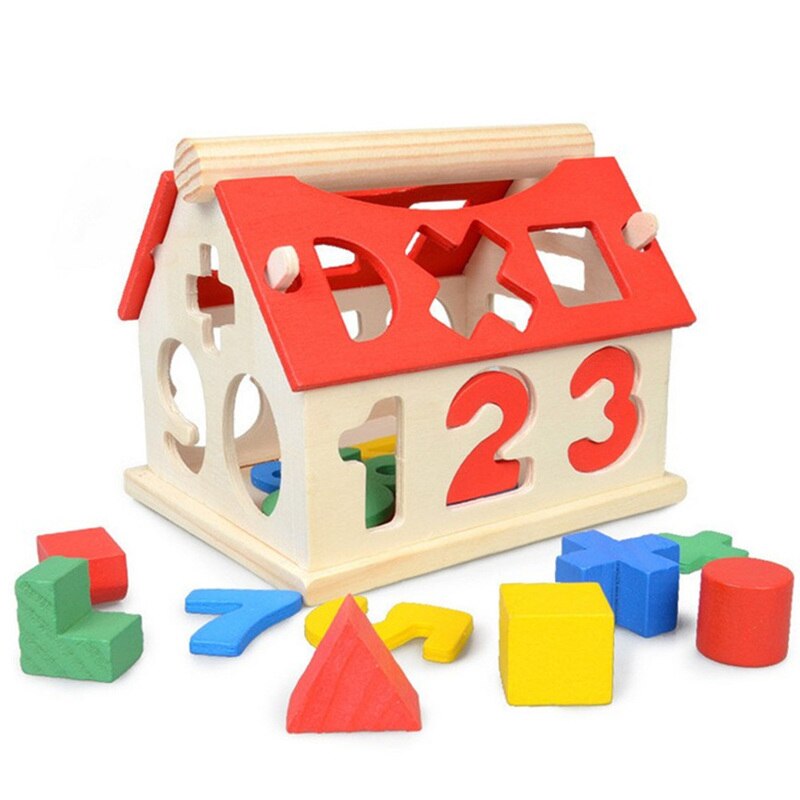 Holz Digitale Kids Form Sorter Spielzeug Holz Haus Form Sorter Passenden Blöcke Box Kinder Intelligenz Pädagogisches Spielzeug Für Kinder