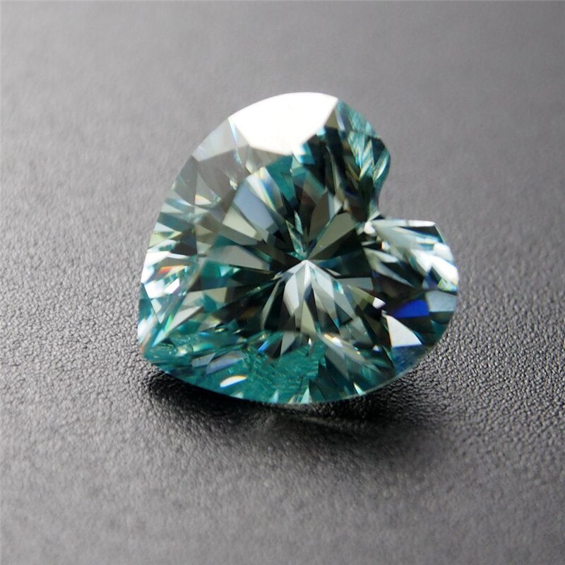 6*6mm 0.7 Carat Groene kleur Moissanite hart Brilliant cut Sic materiaal vergelijkbaar met diamant