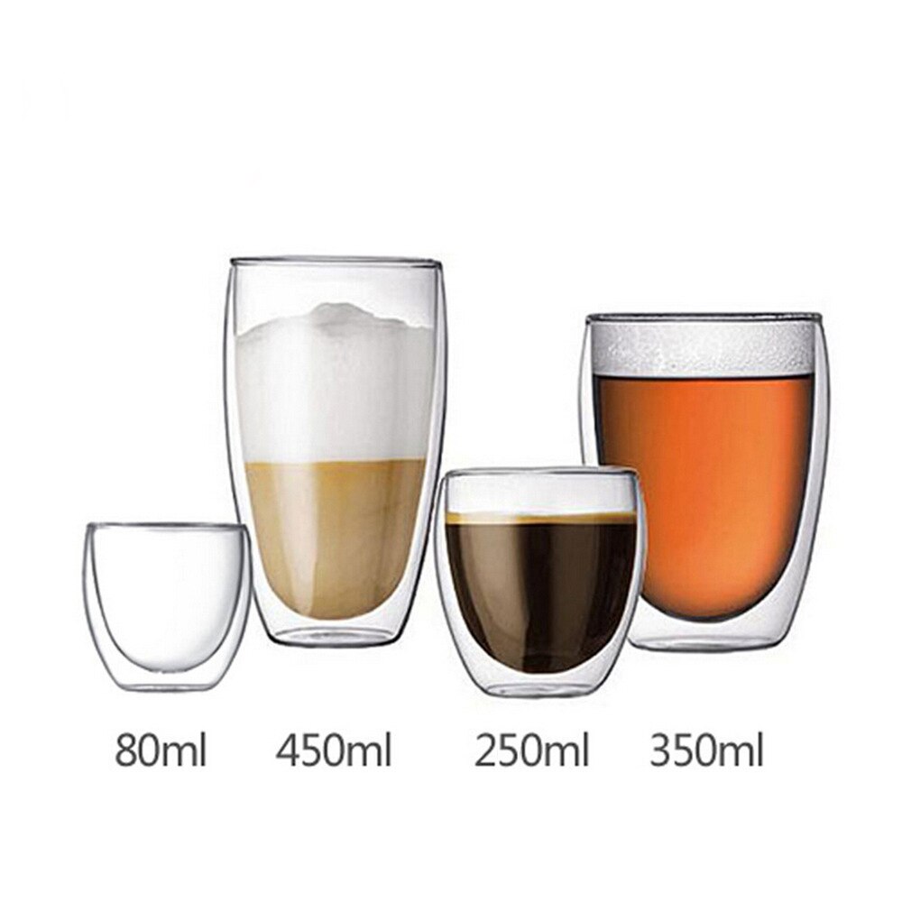 borosilicate Insulated 250ml 350ml 450ml Double Wall Glass coffee Cups