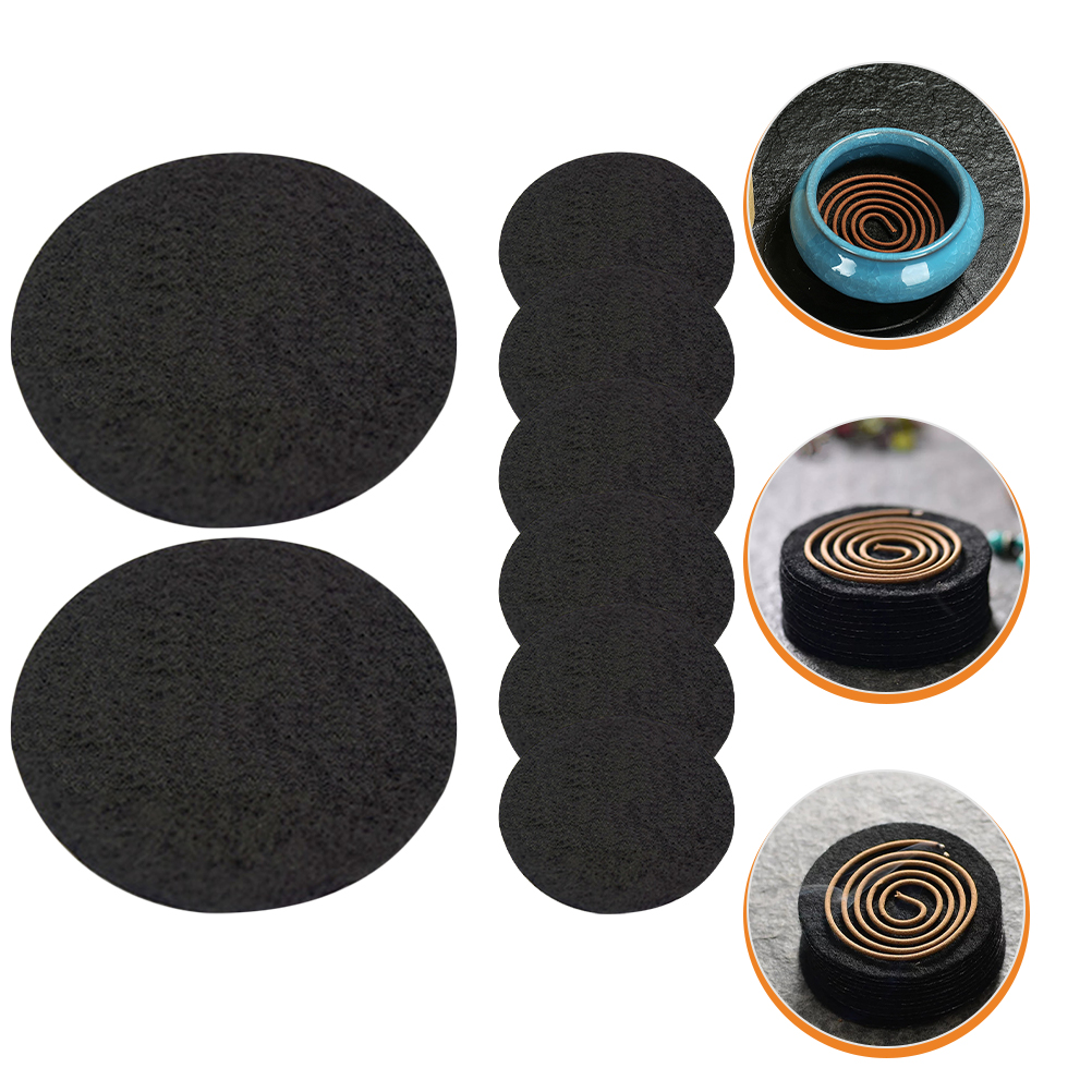 8 Pcs Censer Cotton Pad Living Room Incense Fireproof Pads Coil Mat Burner Holder Ceramics Practical Home Mats
