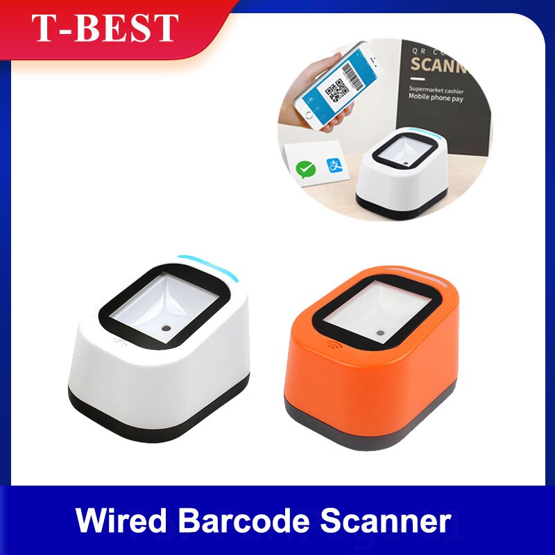 Wired Barcode Scanner Usb Veelzijdige Scannen Handsfree Scan Qr Code 1D &amp; 2D Code Reader Voor Supermarkten/winkels