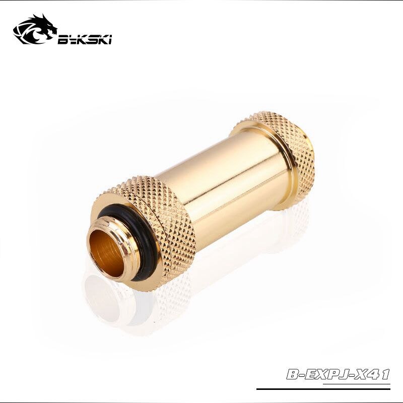 BYKSKI-extensor de conectores rotativos G1/4 &quot;macho a macho (41-69mm), uso para tarjeta GPU, para conexión Cross Fire connect SLI retráctil: gold