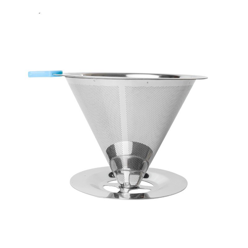 V60 rustfrit stål dryp filter med bund filterfri si hånd kaffe te perkolator genanvendelig kaffetragt