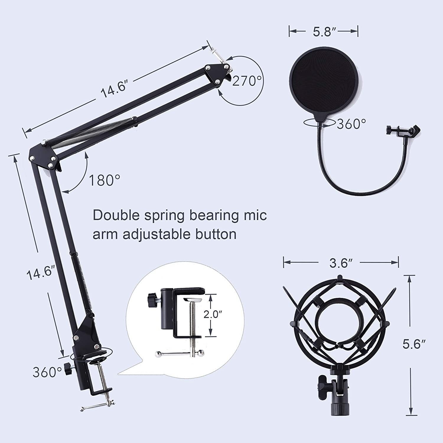Podcast Condenser Microphone for Computer, Plug&amp;Play Cardioid PC Microphone with 192kHz/24bit Sound Chipset, Boom A