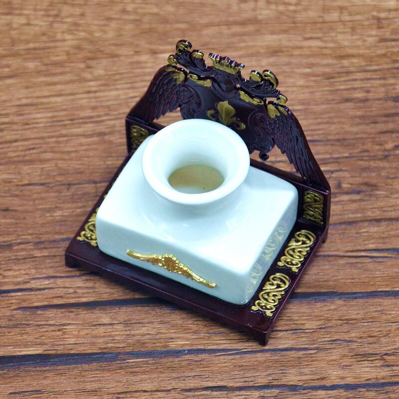 Copper Butterfly Calligraphy Painting Ancient Calligraphy Ink Tank ,glass Dip Pen Rack, Pen Holder: Coffee Gold