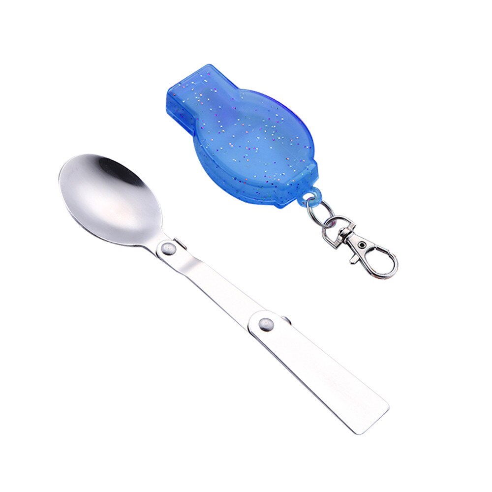 Outdoor Opvouwbare Reizen Camping Gebruiksvoorwerp Roestvrij Pocket Lepel Vork Draagbare Camping Servies Lepel Theelepels