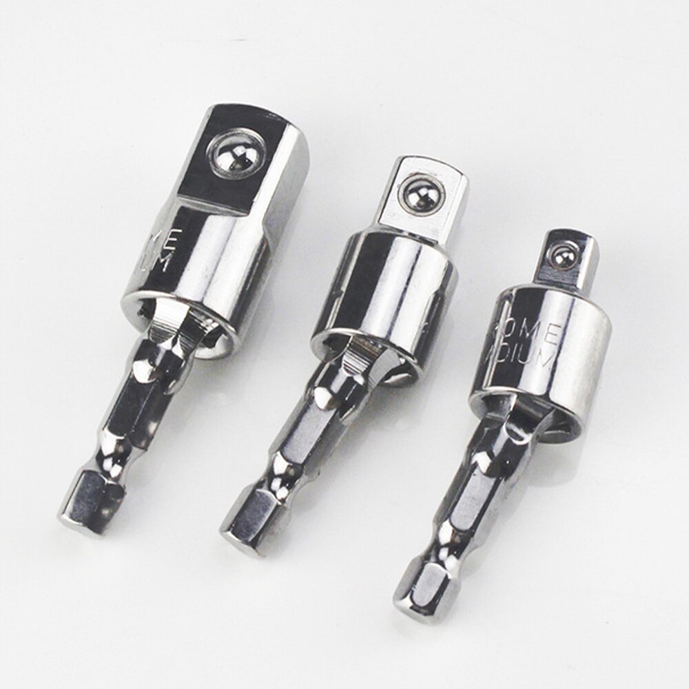 1p elektrische boordoppenadapter voor slagschroevendraaier met zeskantschacht naar vierkante doppenboorbits draaibaar verlengstuk 1/4 " 3/8 " 1/2 "