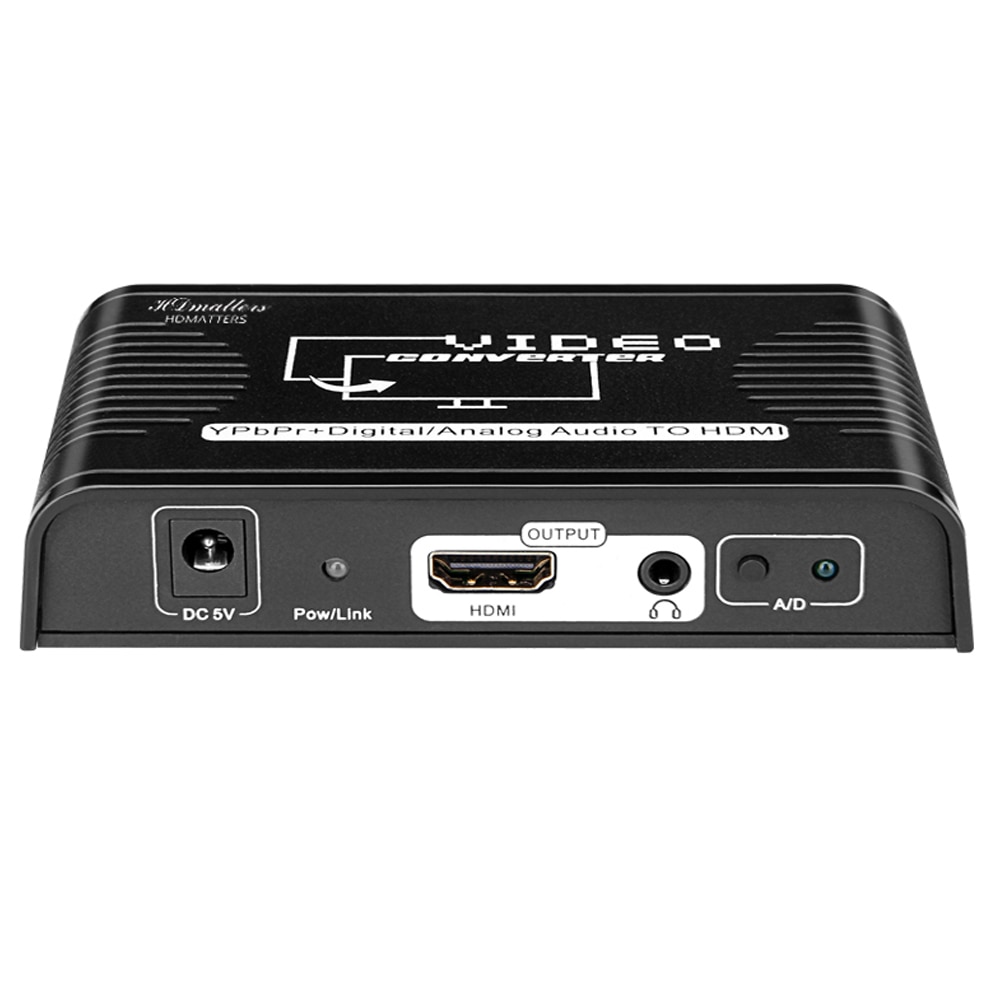 5 RCA Ypbpr component naar HDMI HDTV video audio converter adapter met voeding (USB DC kabel)