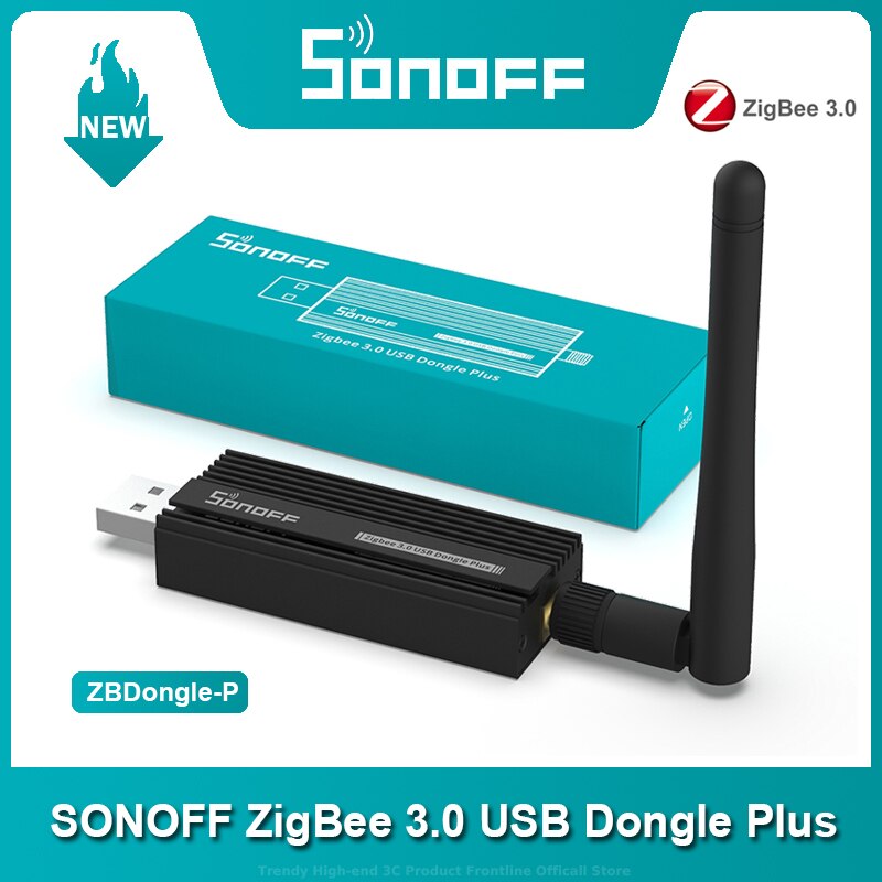 Sonoff zb dongle-p zigbee 3.0 usb dongle plus universal zigbee gateway via zha eller zigbee 2 mqtt usb interface capture med antenne
