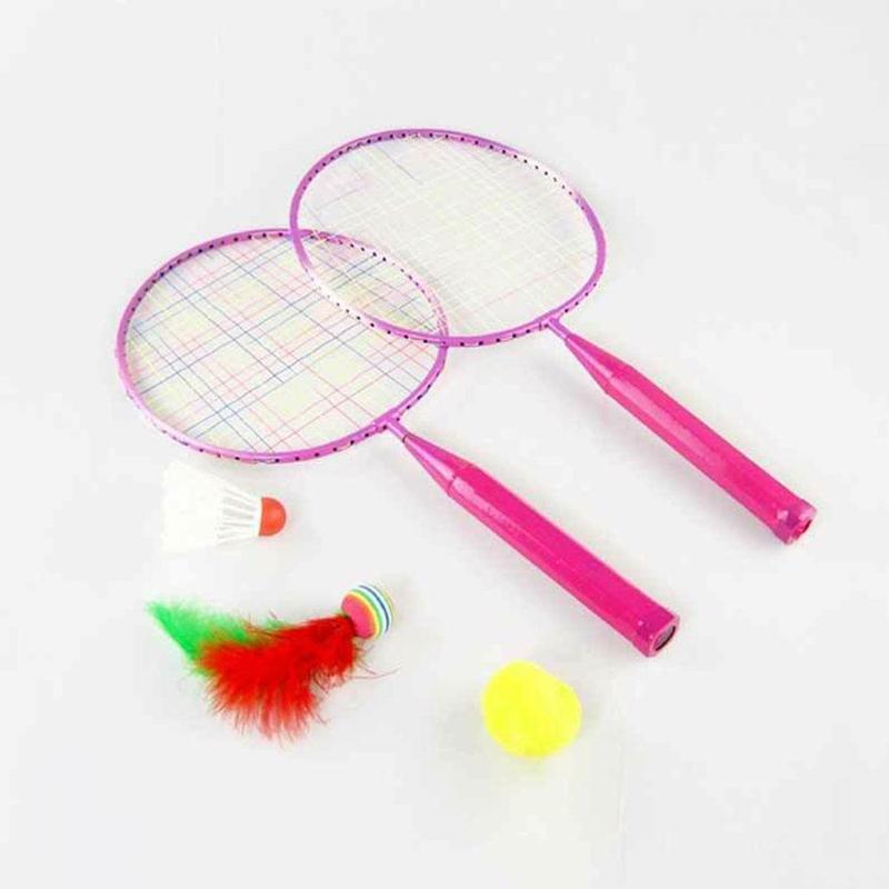 1 par de raquetas de bádminton para niños, para interior y exterior, conjunto de bádminton para jugar, raquetas de deporte más ligeras D7S3: Pink