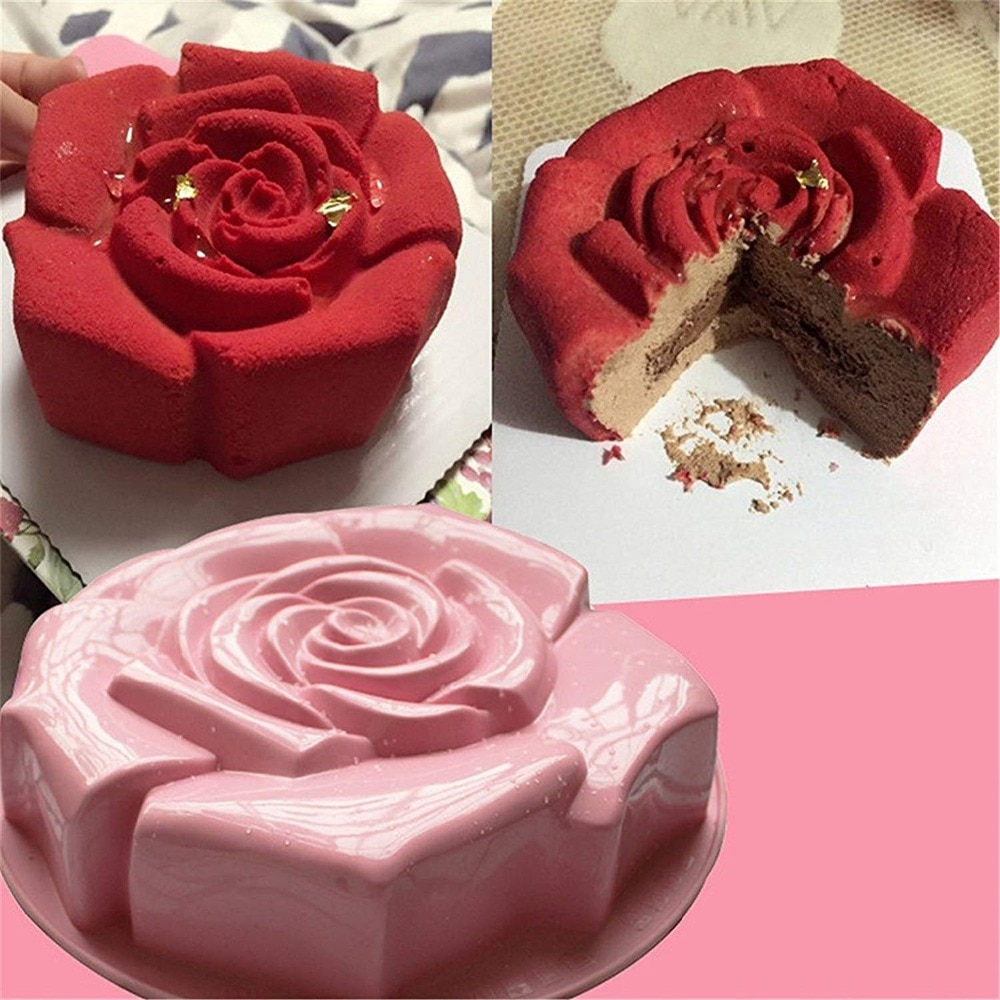 Rose Bloem Cakevorm Pan, Siliconen Bakvorm voor Verjaardag Cake, Muffin, Brood, Taart, flan, Taart, Mousse, Cheesecake