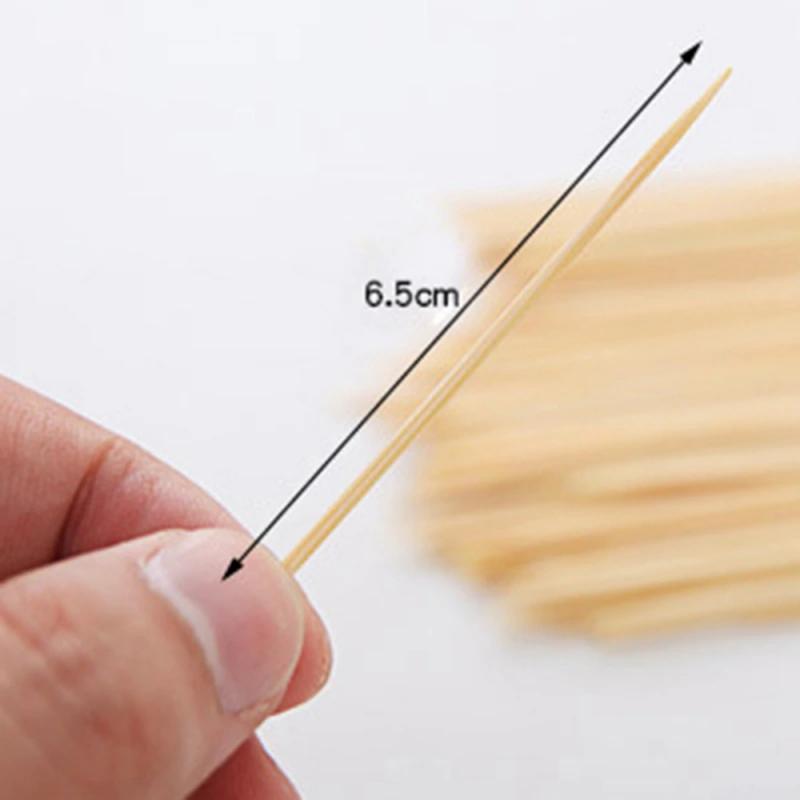 Palillo de dientes de bambú Natural para el hogar, herramienta de doble afilado para productos de Hotel, fruta, 250 unids/bolsa
