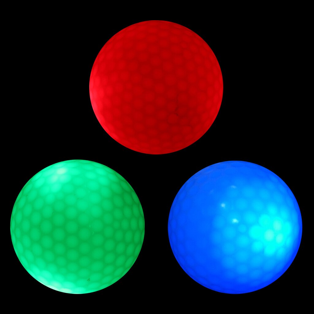 3Pcs Glow In Dark LED Light Up Golf Ball Official Size Tournament Ball