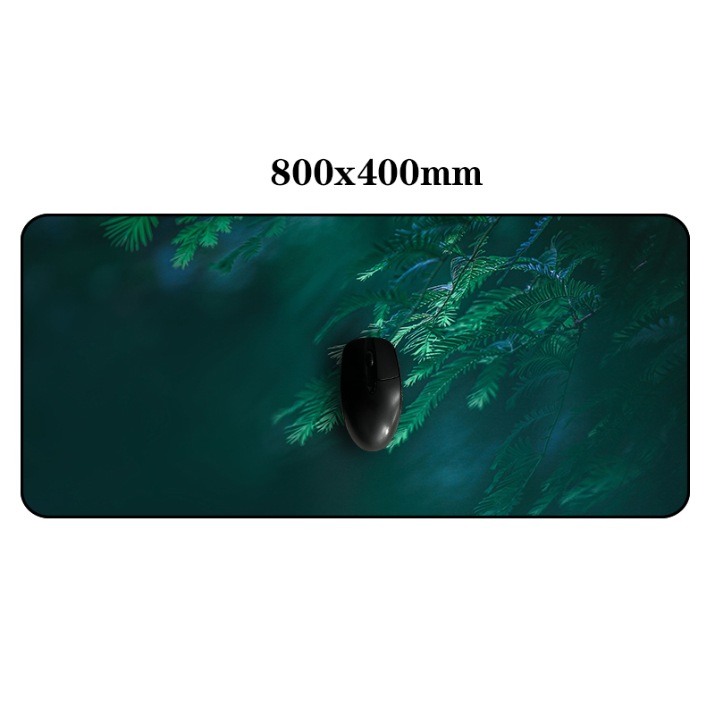 Green Leaf Mouse Pad Gamer HD Printing Desk Mat XXL 900x400 Mousepad Speed Soft Large Grande Keyboard Computer Rubber Carpet: ocean blue