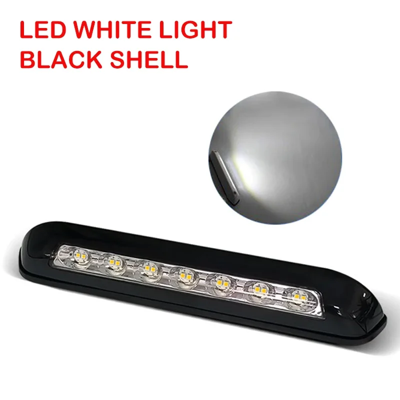 12v 8w 10 led husvagn led markis veranda ljus vattentät husvagn innervägglampor ljusramp skåpbil husbil släpvagn utvändig lampa: Svart