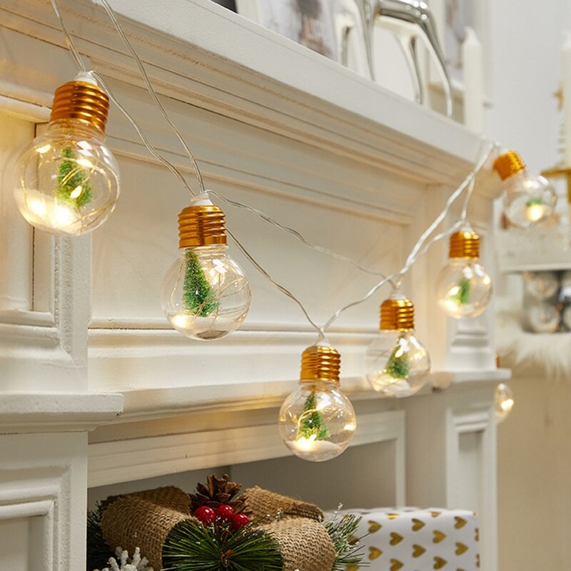 Battery Operated String Lights LED Christmas String Bulbs Modes Waterproof Globe Fairy String Light Warm White Lighting