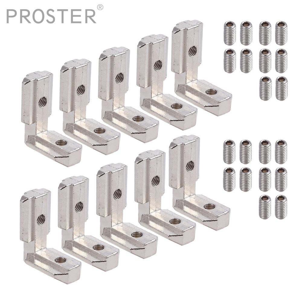 Proster für 10 stücke Winkel Innen Winkel Mutter M6 4040 Profil Außerhalb Befestigung Aluminium Alu Mutter8