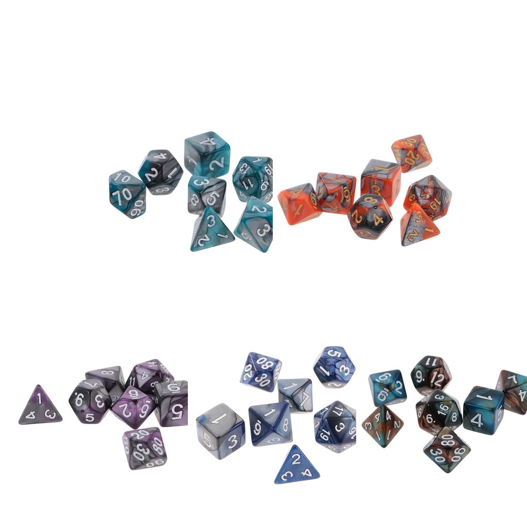 7Stck polyedrisch Würfel D20 D12 D10 D8 D6 D4 für Würfel Tisch Spiel
