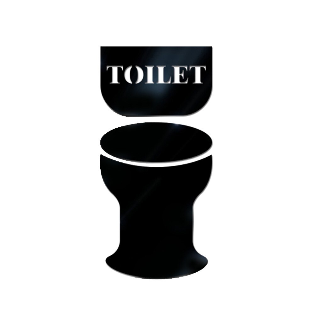 Toilette salle de bain conseils miroir autocollants bricolage personnalité 3D Stickers muraux brillant acrylique Wc toilette porte signe rapide: A
