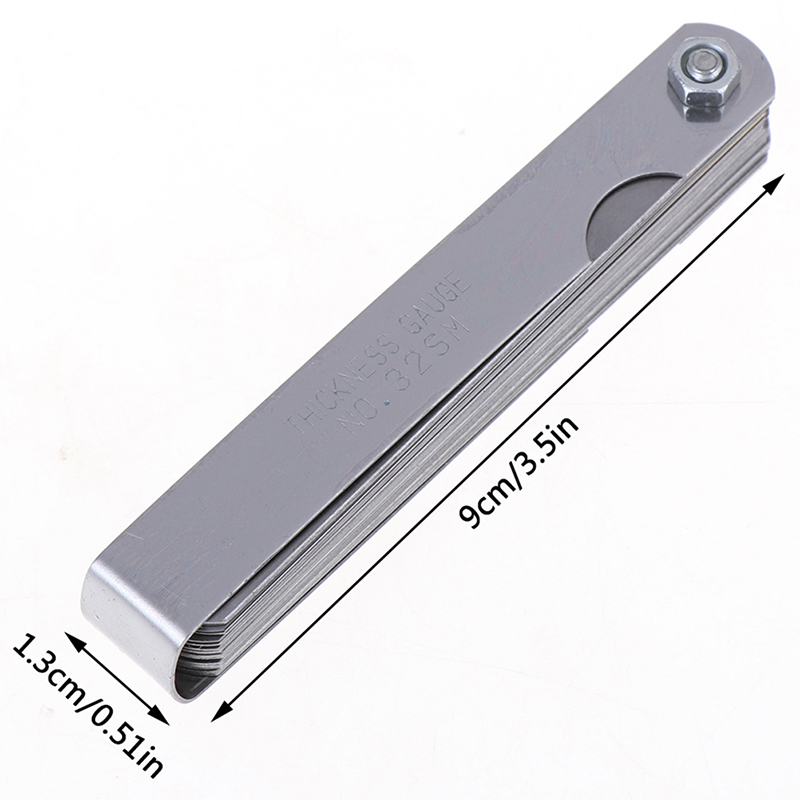 32 pièces 0.04-0.88mm en acier télémètre palpeur jauge Valve enseignement palpeur lecture outils de mesure