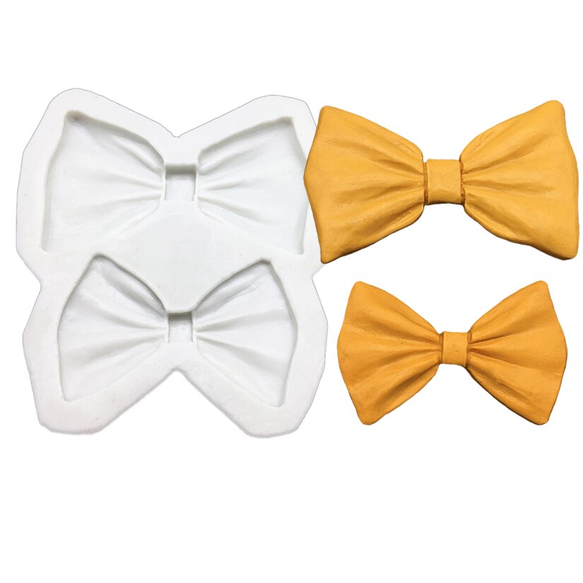 Moule de pâtisserie en Silicone, grand nœud, cravate, Cupcake, chocolat, Fondant, outils de décoration de gâteaux