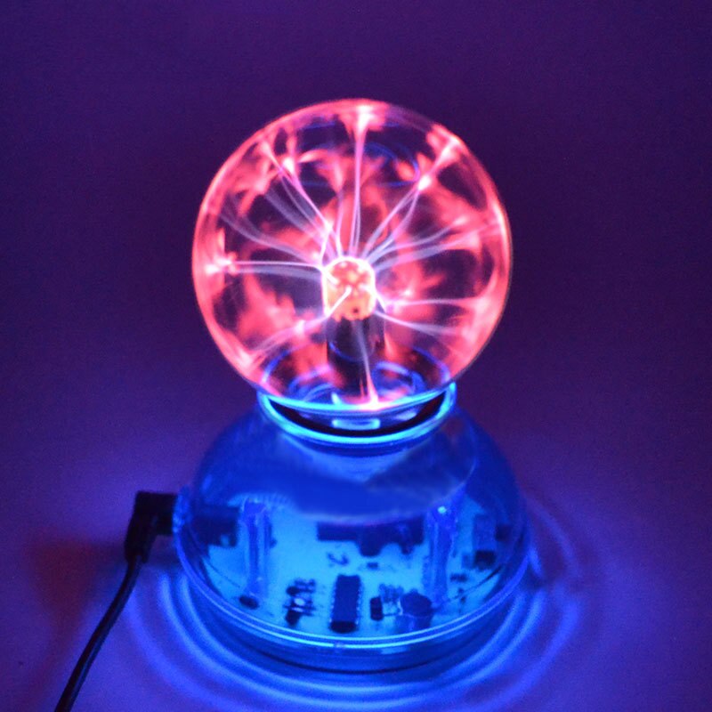 Usb plasmakugle elektrostatisk kuglelys 3 &quot; magisk krystal lampe kugle desktop globe laptop belysning lys lampe julefest: Stemmekontrol