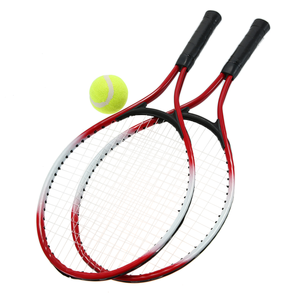 2 Stks Kids Tennisracket String Tennisrackets met 1 Tennisbal en Cover Tas Sport Fitness Blauw Tennisracket