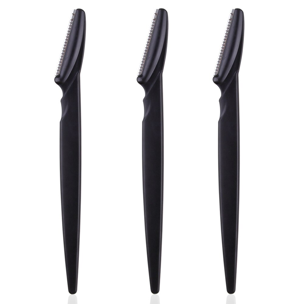 Rasoir à sourcils pour femmes, 3 à 10 pièces, tondeuse, lame de visage, épilation, coupe sûre, outil de maquillage: 3Pcs Black