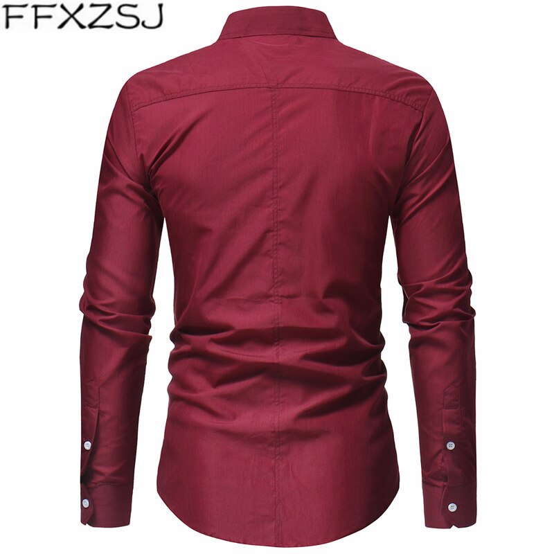 Ffxzsj merkki miesten paita merkki miesten pitkähihaiset paidat rennot kiinteät moninappulaiset värit slim fit mekkopaidat miesten havaijilaiset