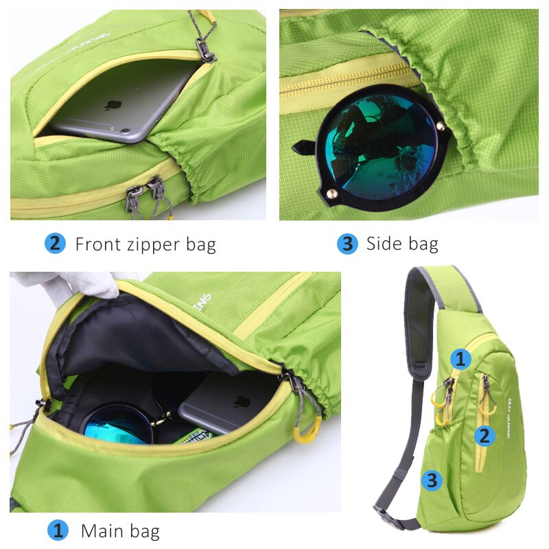 Unisex Waterdichte Nylon Borst Zak Mannen Vrouwen Running Schoudertas Diagonaal Outdoor Sport Sporttas Sacs De Cursus