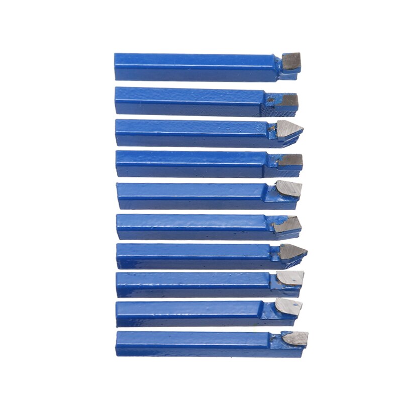 10 stücke Blau Hartmetall Drehmaschine Cutter Werkzeug bisschen 1/4 "Metall Spitze Gekippt Cutter einstellen Für Härte CNC Drehen Fräsen werkzeug Schweißen bisschen