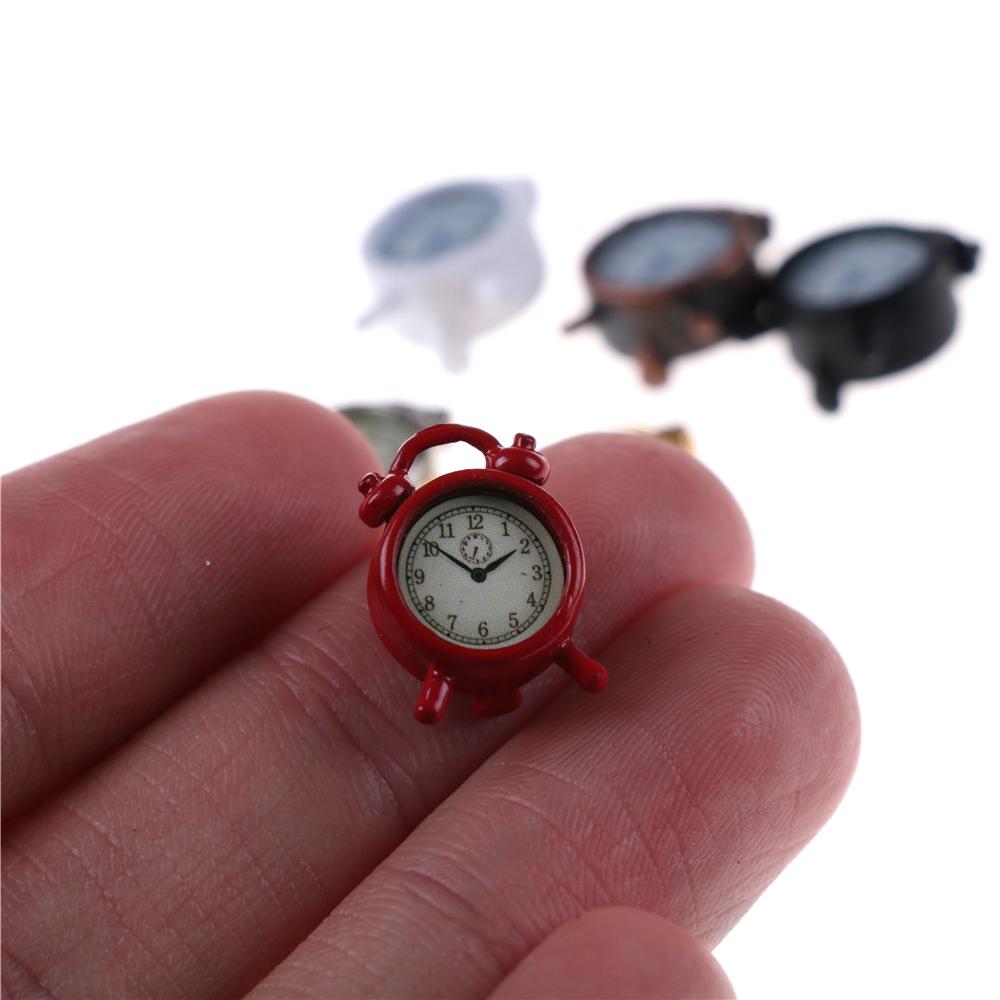 1/12 Dollhouse Miniature Living Room A Metal Alarm Clock