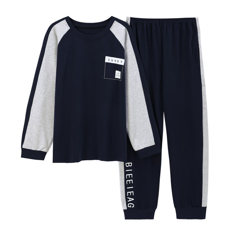 Mais tamanho L-3XL pijamas de algodão completo homem pijamas de manga longa casual pijamas de homem pijamas para homem