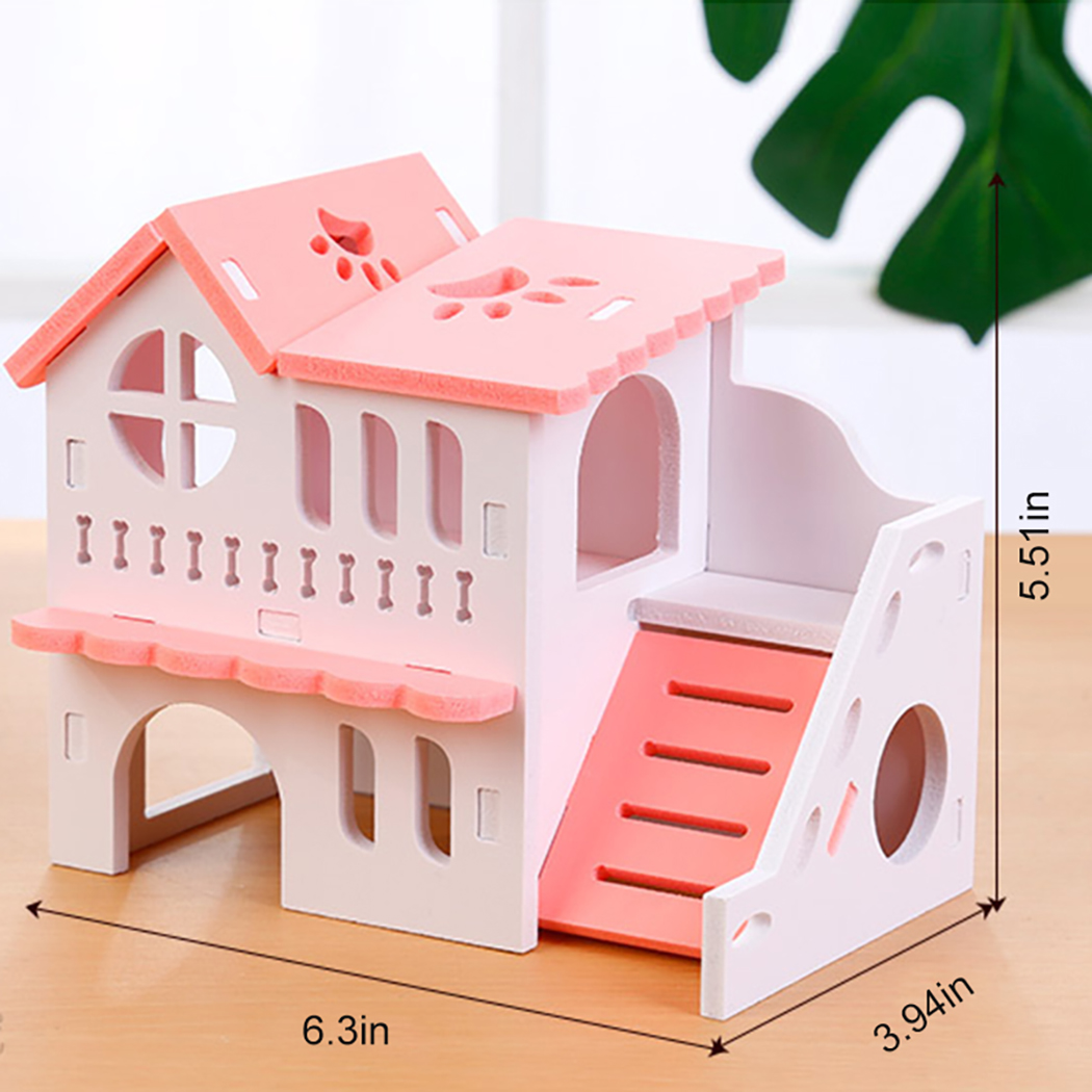 Hamster Huis Speelgoed Huisdier Klein Dier Hideout Hamster Houten Huis 2 Lagen Met Ladder Houten Hut Hamster Spelen Speelgoed