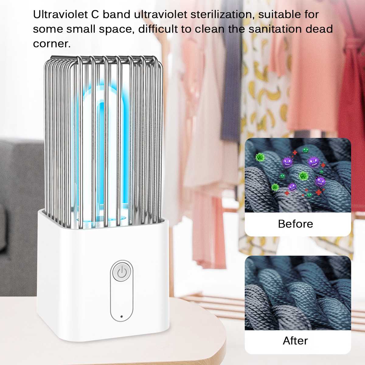 UV Germicidal Lamp Ultraviolet UVC Light Bulb Disinfection Lamp Sterilization LED Lights Home Travel Clean Sterilizer Lamp