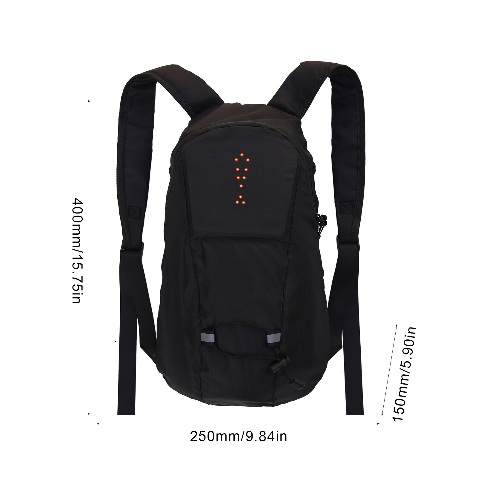 Reflective Backpack with Light Remote Control for Night Cycling Direction Indicator 4 LED Signal Available USB Rechargeable