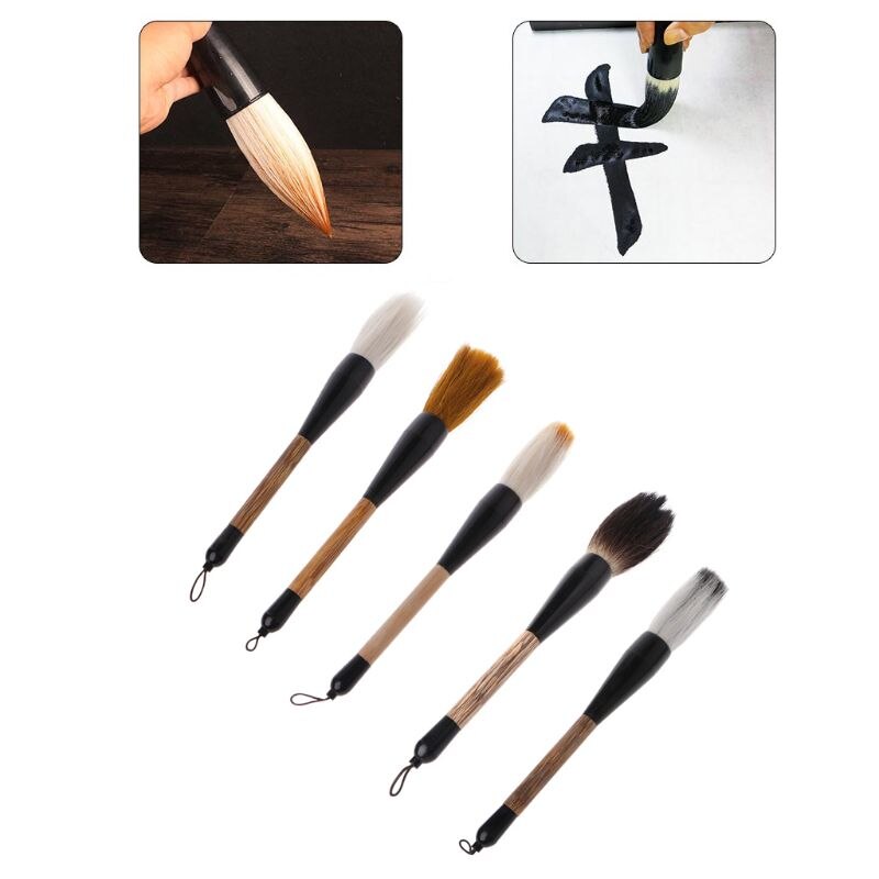 Large Chinese Calligraphy Paint Brush Goat Hair Bamboo Shaft Flexible 5 Styles D08D