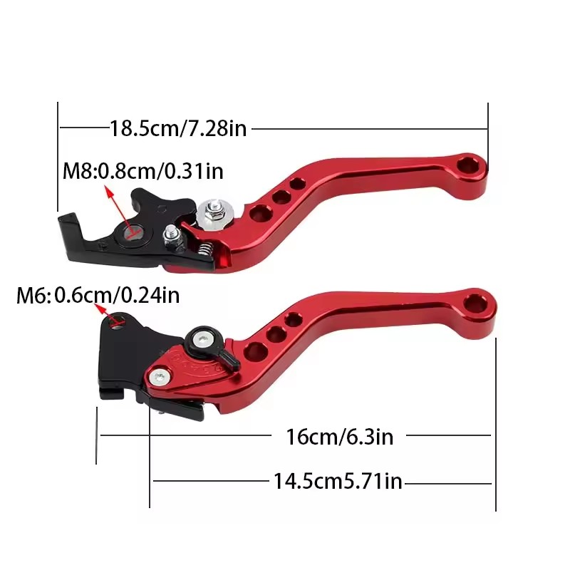 Palanca de freno Universal de aluminio para motocicleta, disco delantero, tambor trasero, freno de disco doble, palancas de embrague ajustables