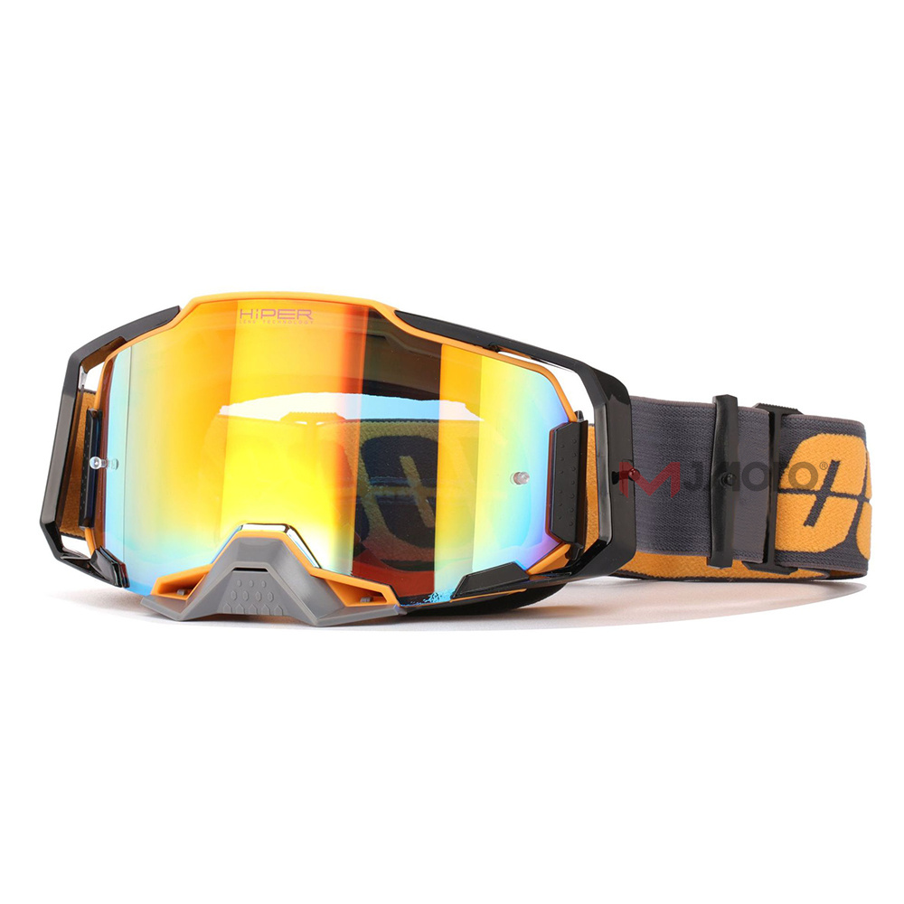 2022 Armega Motorrijden Bril Off-Road Anti-Fog Lens Motocross Goggles Ski Dirt Bike Cycling Moto Bril: Black Orange