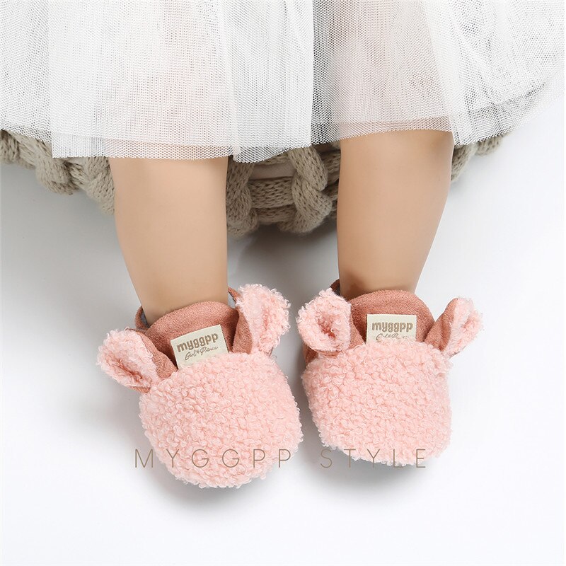 Pudcoco Toddler Winter Warm Shoes Newborn Baby Crawling Shoes Boy Girl Lamb Slippers Trainers Fur Animal Ears Boots
