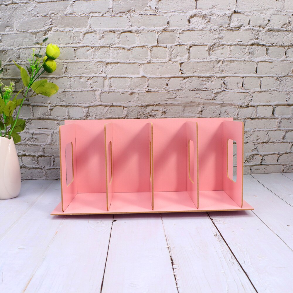 DIY Wooden Bookends Nonskid Heavy Duty Book Ends Supports Home Storage Rack for Books DVDs Magazines (Black)