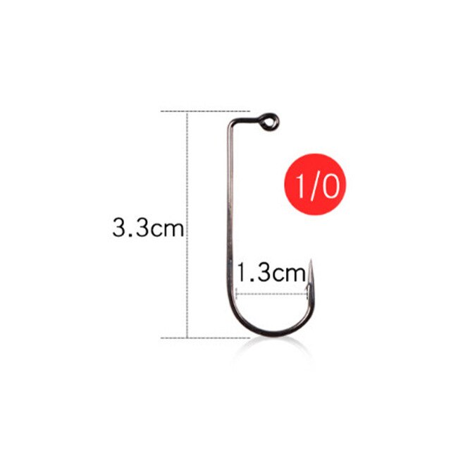 100Pcs 90 Graden Jig Grote Vissen Harde En Scherpe Haak Saltwater Bass Jig Haken High-Carbon Staal Ronde bocht Voor Jig Mallen: 1 0