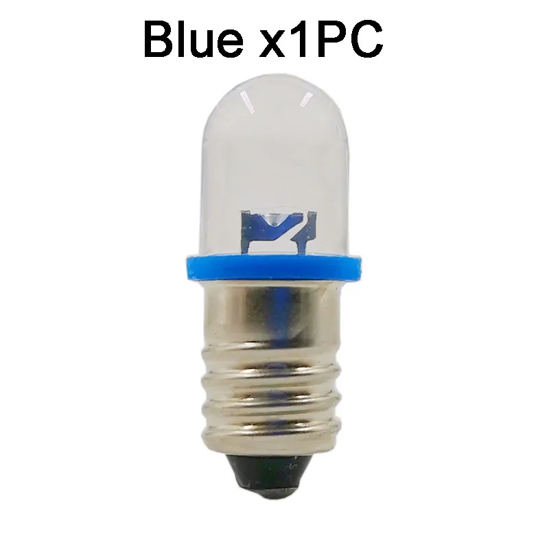 E10 Screw LED Light Beads DC 12V 18V 24V Indicator Lighting Bulb Blue Yellow Red Green White Color Lighting DIY Accessroies: Blue / 40w