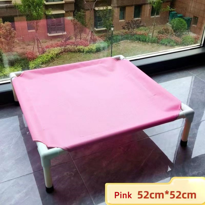 Lit de Camping pour animaux de compagnie lit surélevé pour chiens pliant chiot lit de Camping maison pour chat Portable amovible lavable lits pour chiots hamac pour chien: Rose