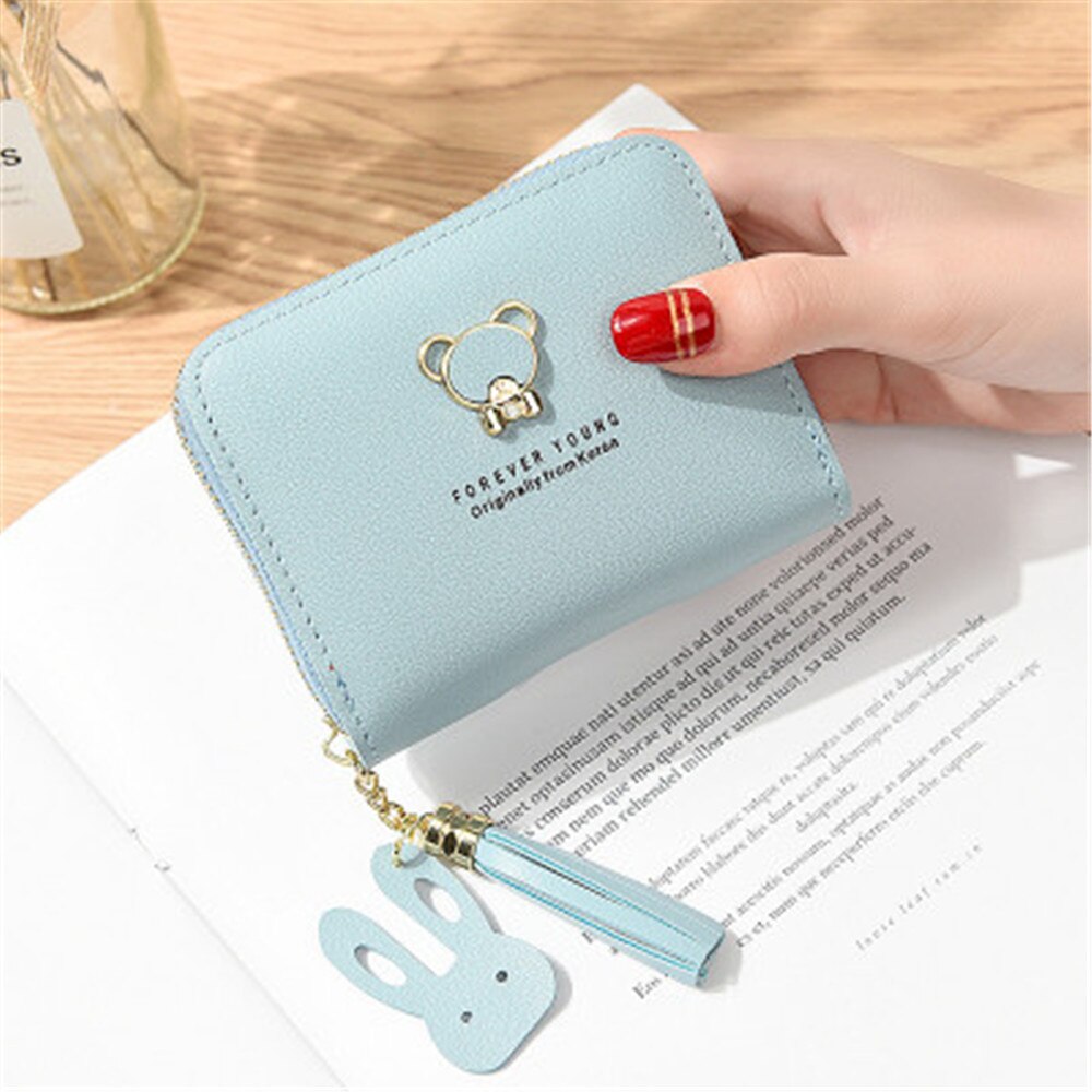 Petit portefeuille ours féminin à fermeture éclair | , porte-monnaie mignon femme, Mini sac à main japonais et coréen pour femmes