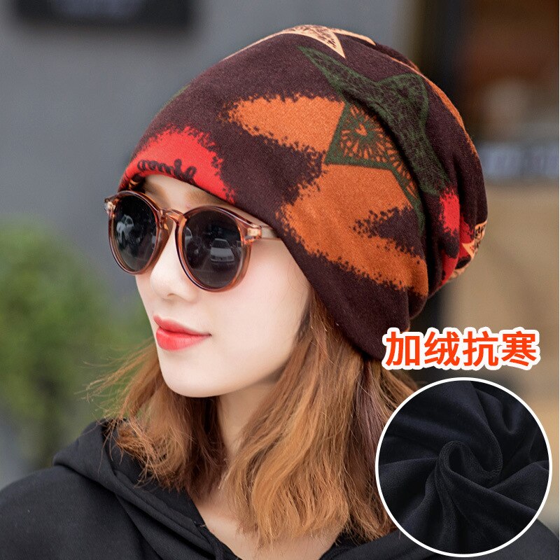 Hoed dame winter schattig warm multifunctioneel nek wikkel hoofd muts postpartum hipster halve maan muts: 10