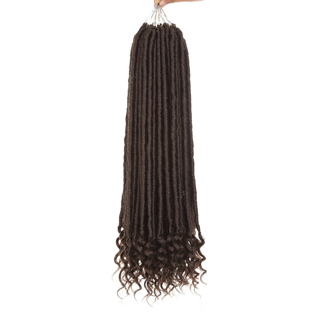Golden Beauty Faux Locs Crochet Hair Curly End Bla... – Grandado