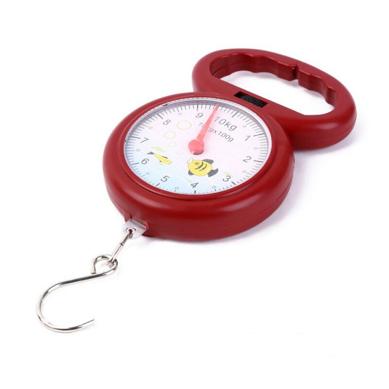 10kg Mini balance numérique pour la pêche bagages voyage pondération Steelyard suspendus électronique crochet échelle cuisine poids outil: Red