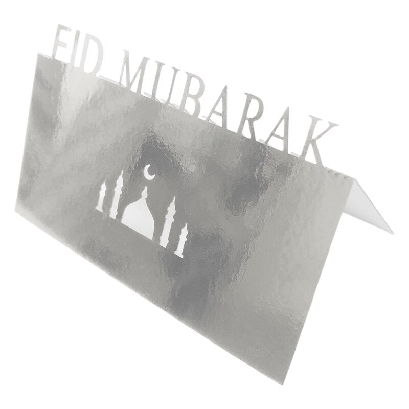 100Stck Buchstaben Eid Mubarak Tisch Karte Ramadan Aushöhlen Palazzo Mond Placecard
