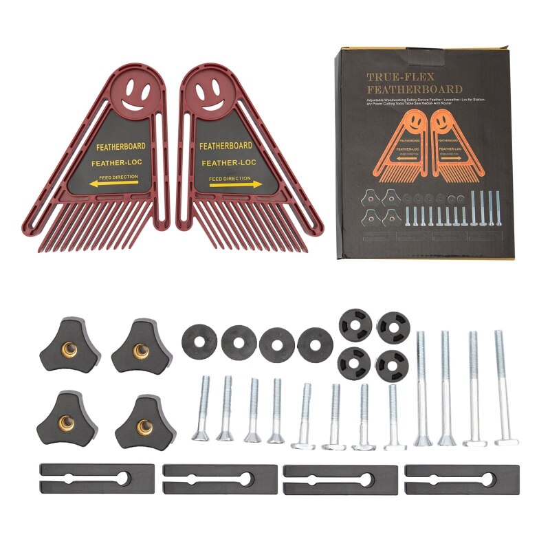 Multi-purpose Featherboard Safety Table Saw Push Block Kit Woodworking Engraving Machine Miter Gauge Slot DIY Tools: R